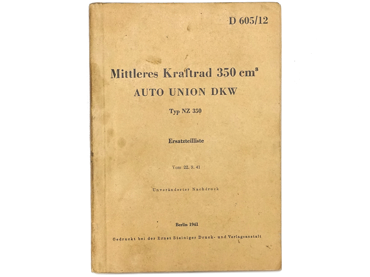 DKW 350cc オートバイ サービス・マニュアル