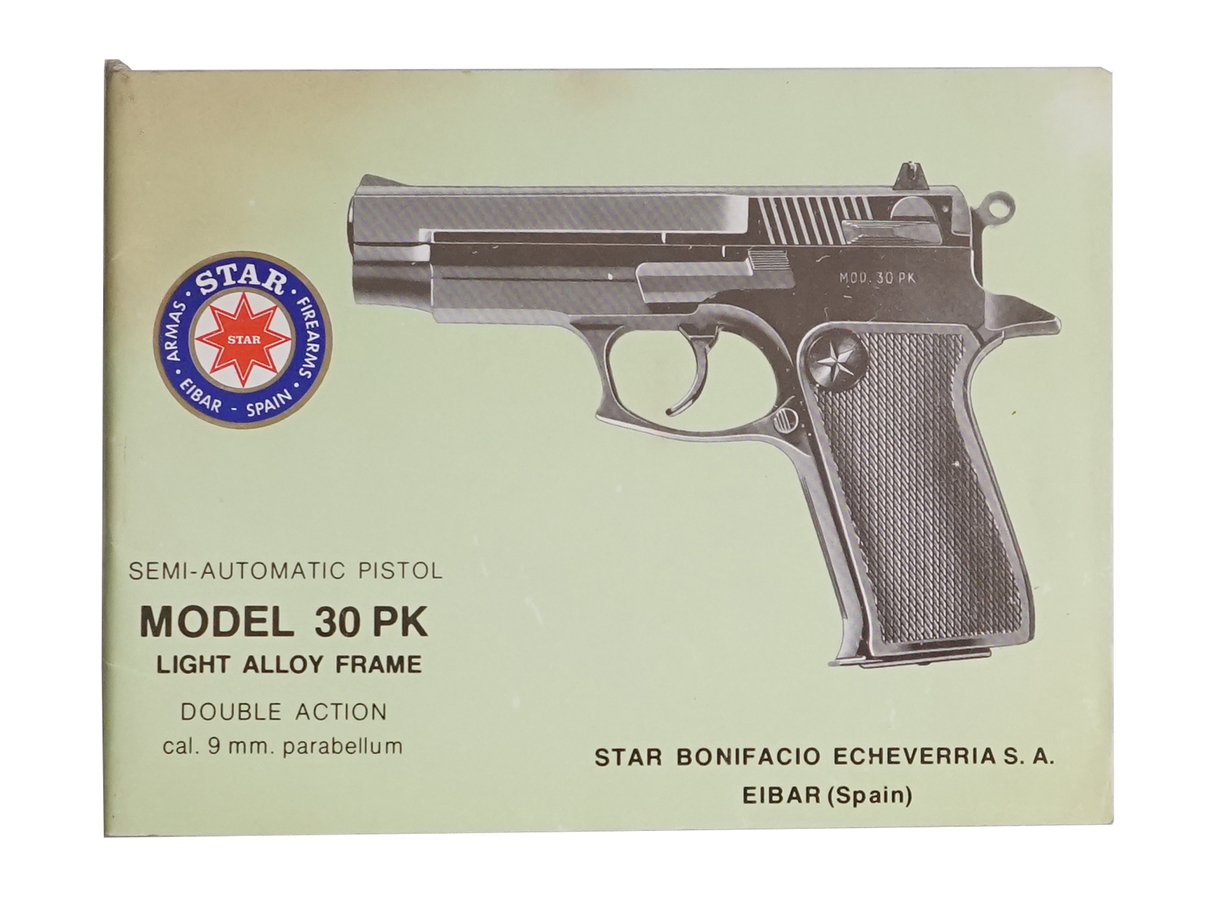 スター Model 30PK 自動拳銃 マニュアル (英語)