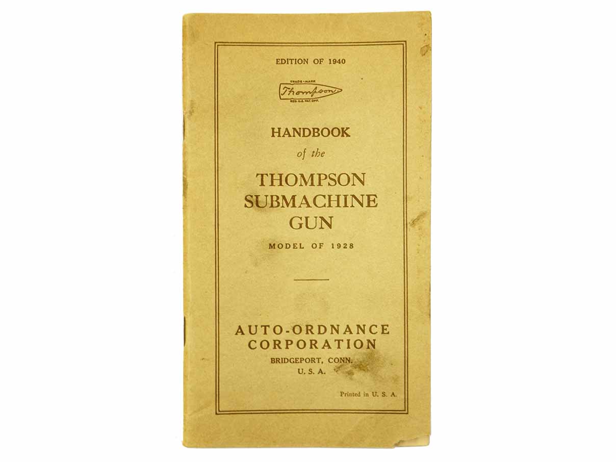 トンプソン M1928 短機関銃 ハンドブック (1940年版)
