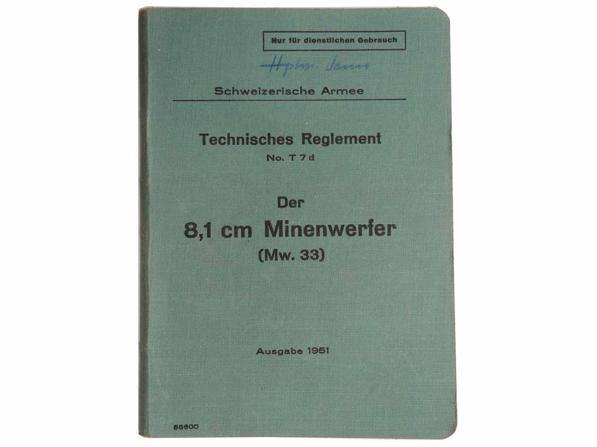 スイス軍 8,1cm 迫撃砲 マニュアル
