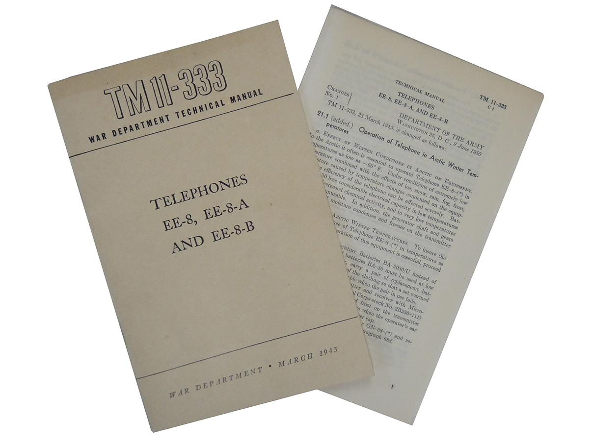 米軍 EE-8 野戦電話機 マニュアル