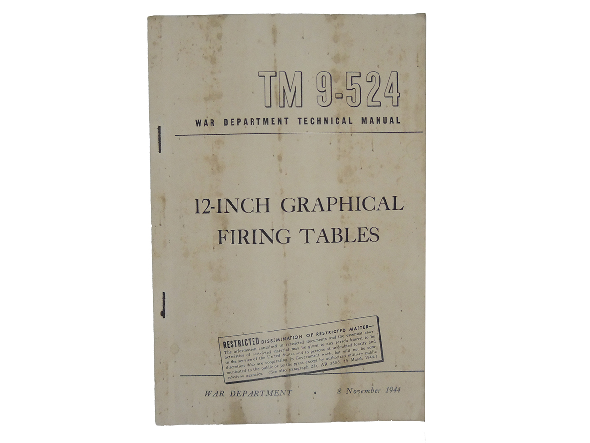 米軍 12インチ グラフィカル・ファイアリング・テーブルマニュアル