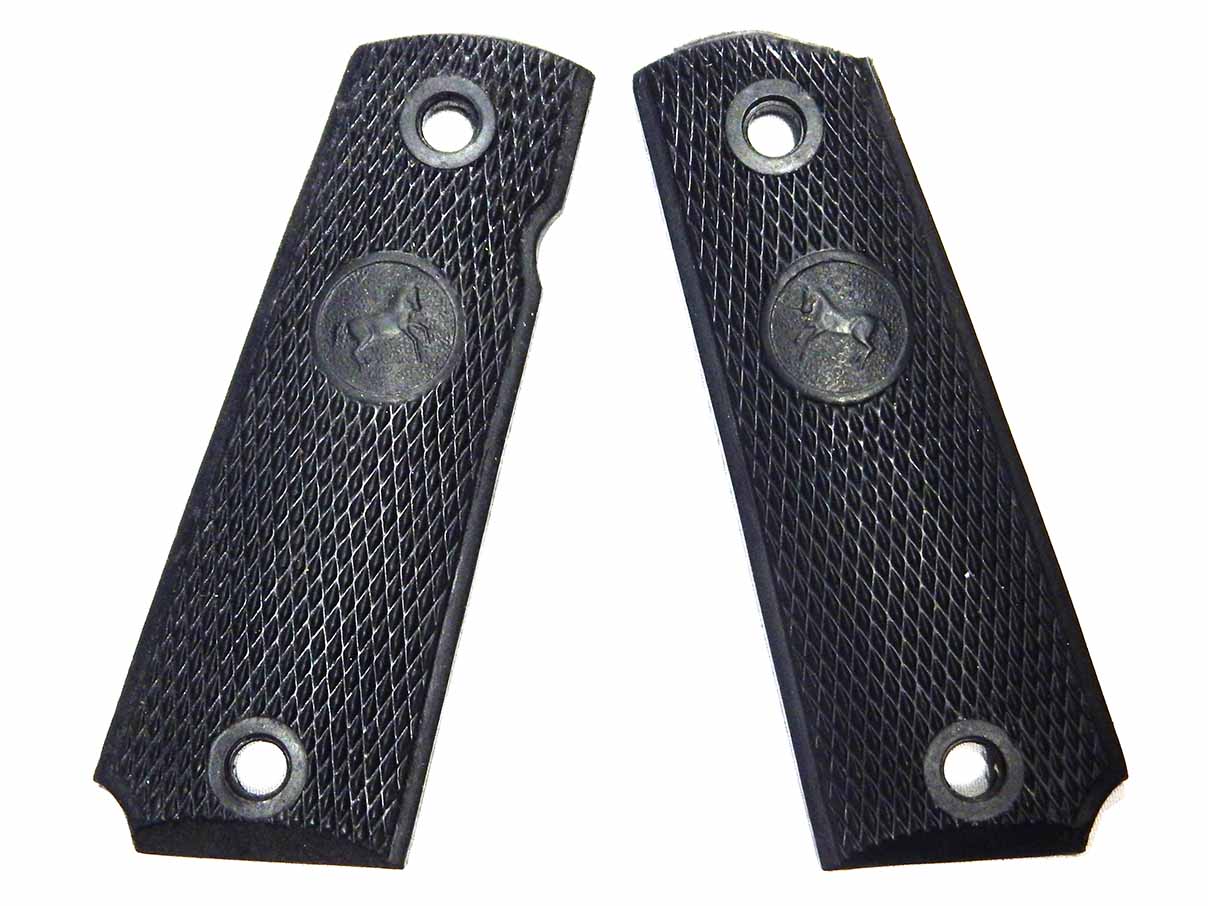 コルト ガバメント グリップ・パネル (黒、コルトマーク)