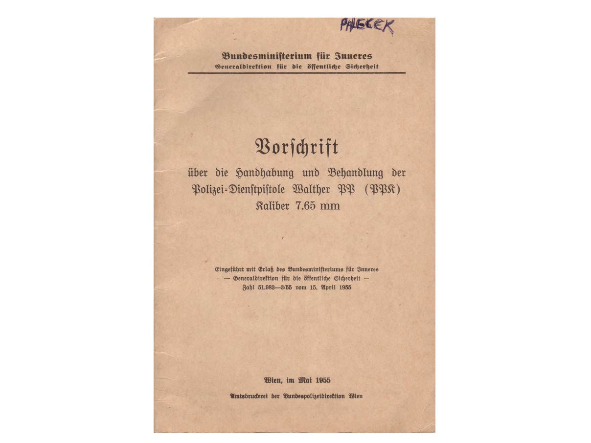 ワルサー PP/PPK マニュアル (オーストリア軍、1955年発行)
