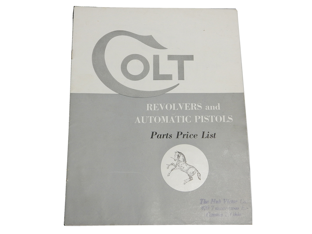 COLT社製拳銃 パーツ プライス リスト (1947年7月発行)