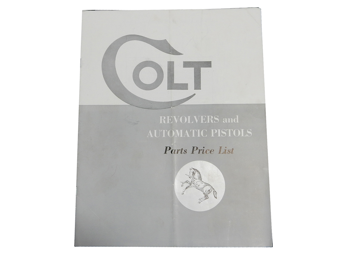 COLT社製拳銃 パーツ プライス リスト (1948年7月発行)