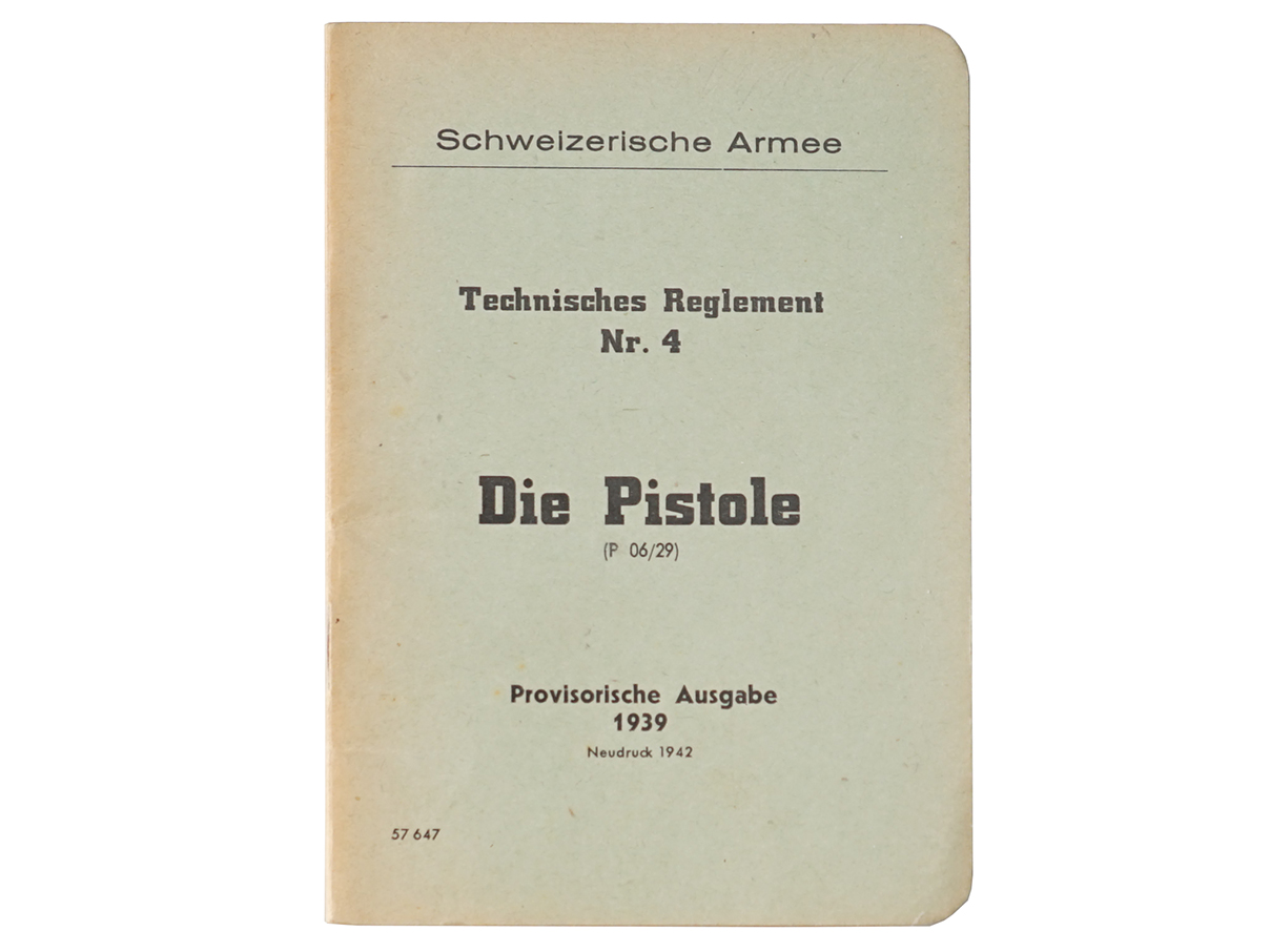 スイス軍 P06/29 スイス・ルガー マニュアル (1939年)