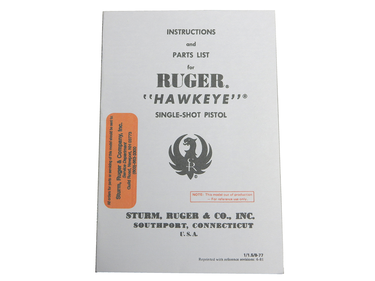 スターム・ルガー ホークアイ マニュアル