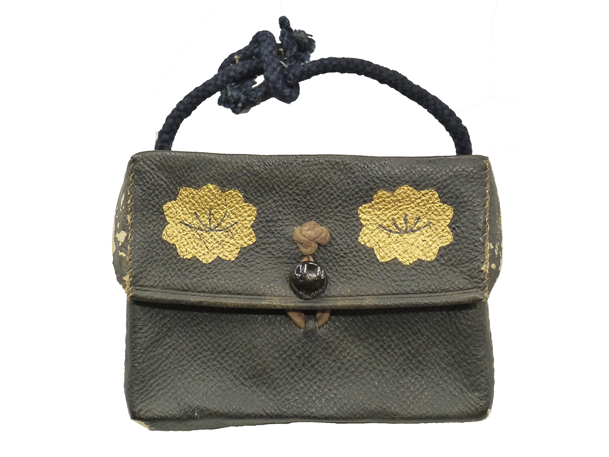 【TK付B】弾薬嚢 (家紋金蒔絵)【101】