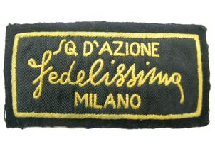 イタリア軍 SQ D’Azione Fedelistimg Milano 胸章 (価格を見直しました)