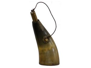 火縄銃用 牛角火薬入れ (桜花金具付)(三)(4)